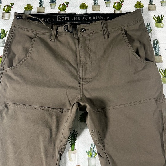 PrAna Breathe Straight Fit Brown Men’s Pants 36X34 Vented Cargo Stretchy - Picture 2 of 16